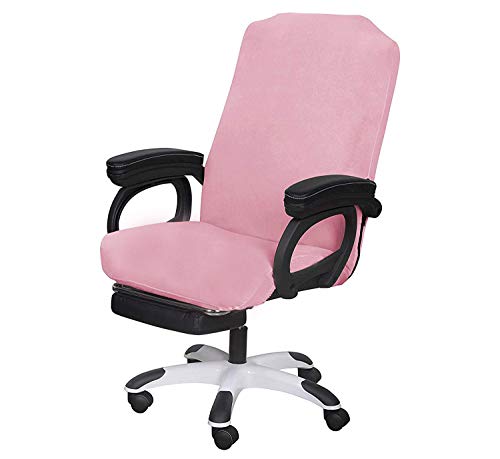 Image of SARAFLORA Pink Office Chair Covers Stretch Washable Computer Chair Slipcovers for Universal Rotating Boss Chair Large Size