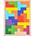 GYBBER&MUMU Wooden Tetris Puzzle Colorful Tangram Color and Shape Jigsaw Puzzle Developmental Learning Toys for Age 1+