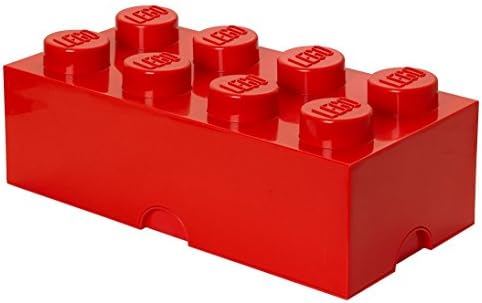 Room Copenhagen, LEGO Brick Box Stackable Storage Containers - Organizational Building Blockss - 19.69 x 9.84 x 7.09 Inches - Brick 8, Bright Red