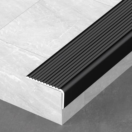 HJXGQJM Forme en L Profil des Bords Marches Antidérapant Bande De Bordure. Antidérapant Nez De Marche en Aluminium. Forme en L Profilé De Protection d'angle(Black,40x20mm)