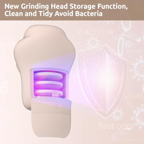 Image of HANNEA Electric Foot Callus Remover 3 Speeds USB Rechargeable Feet Scrubber Dead Skin Remover Cute Electric Foot File with 3 Interchangable Grinding Pads Travel