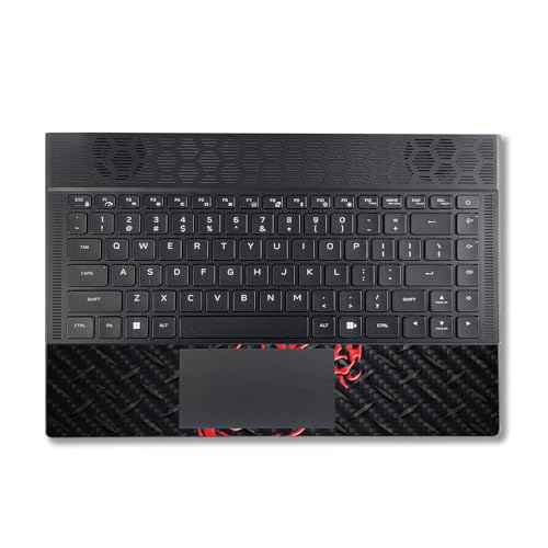 Image of MightySkins Carbon Fiber Skin Compatible with Alienware X14 R2 (2023) Full Wrap Kit - Red Dragon | Protective, Durable Textured Carbon Fiber Finish | Easy to Apply & Change Styles | Made in The USA