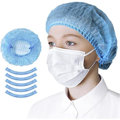 HARD 50 Stk Einweg Haarnetz mit Gummiband | Made in Germany | OP Hauben | Schwesternhaube | Staubschutz | Kopfabdeckung - 50 Stück Weiß/Größe S Cover