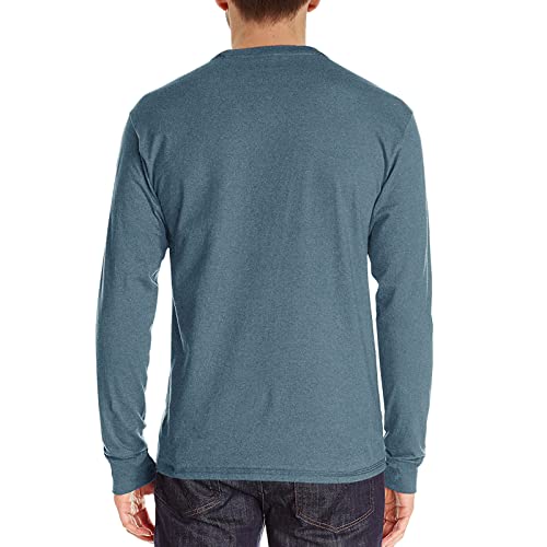 Pegeno Men's Casual Slim Fit Long Sleeve Henley T-Shirts Cotton Shirts (Us X-Large, A1 Vg-Blue) #TOP1