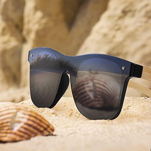 XXL Mens Extra Large Wooden Polarized Sunglasses for Big Wide Heads 155mm One Piece Lens4