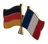 abzeichen frankreich  Deutschland & Frankreich Freundschaft Flaggen Vergoldet Emaille Reversnadel Abzeichen