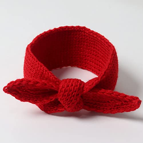 Izus Turban Headband Baby Girl - Warm Rabbit Knot Hair Band, Knit Head Wrap For Newborn, Toddler And Children (Red + Beige) #TOP4