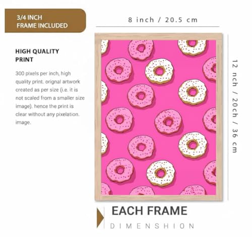 Image of BLINKART Food Pattern Aesthetic Modern Art Walls With Frame | Natural Wood Texture | Living Room Bedroom Office Wall Decoration | Poster Home Decor Frames Wall Bedroom | 12x8 Inches (D569)