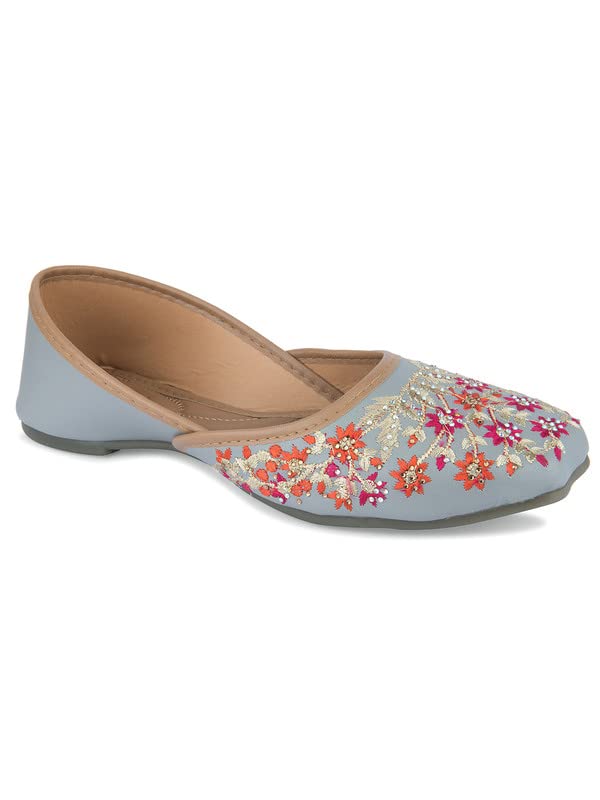 desi colour Women Ethnic Footwear Mojari/Punjabi Jutti- Dabka Work-picture-45