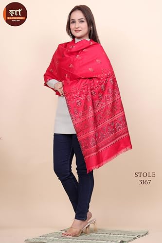 Image of KRITI Paisley Design Woollen Beige Color Shawl For Women
