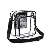 Clear Crossbody Bags for Women & Men, Stadium Approved Messenger Shoulder Bags with Adjustable...