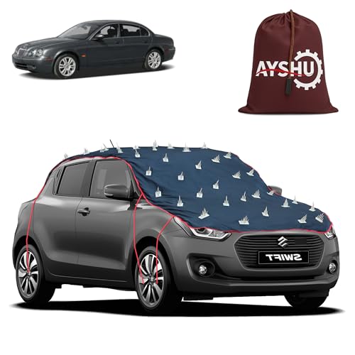 Image of AYSHU Water-Resistant Spike Car Cover for Jaguar SType - Protects from Dogs, Monkeys, Dust, Sunlight & UV - Full Roof Universal Fit