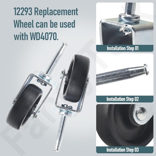 4 Pack 12293 Replacement Wet Dry Vacuum Caster Wheel Compatible with Ridgid/Craftsman/Dewalt Vacuums, for RV1250, RT1200, 1650RV, WD1850M, WD1635M Model Shop Vacuum Replacement Parts