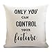 'Only You Can Your Future' biała jedwabna poszewka na poduszkę bardzo duża bambusowa poszewka na poduszkę standardowa poduszka burrito poszewka na poduszkę nie blaknie klasyczna science fiction na baby shower 45 cm x 45 cm
