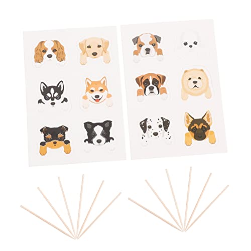 BESPORTBLE 36 Piezas Decoración de Pastel de Cumpleaños para Perros Adornos para de Mascotas con Diseño para Fiestas de Cumpleaños y Temáticas de Mascotas Incluye Palitos y Pegatinas de Usar