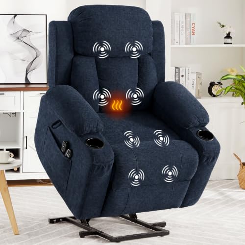 Image of Garvee Oversized Power Lift Recliner Chair with Heat and Massage, Chenille