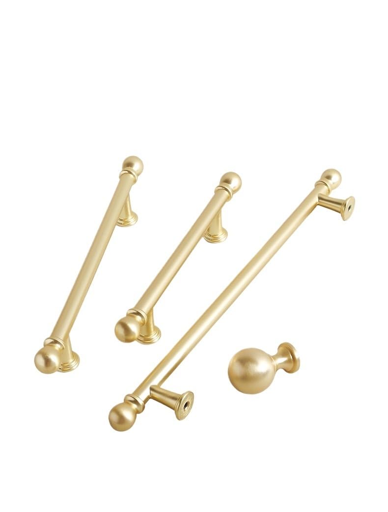 IRFHDCX Cupboard Handles Handles for Furniture Bright Golden Cabinet Knobs and Multiple Color Options for Wardrobe and Drawer(Gold-96mm)