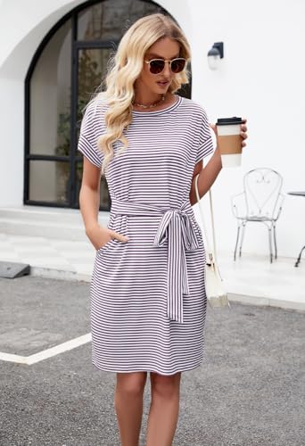 Image of MEROKEETY Women's 2026 Summer Short Sleeve Casual T Shirt Dress