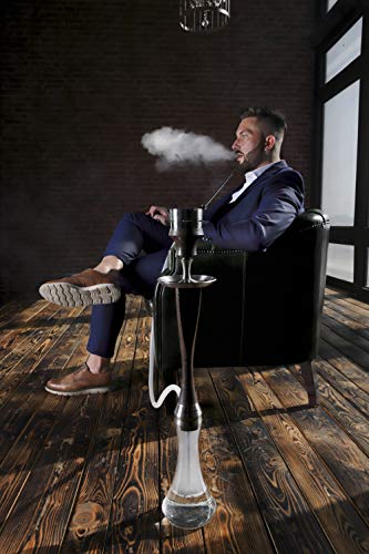 Shisha, Design-Wasserpfeife aus hochwertigem Titan und strapazierfähigem Wenge-Holz, 775 x 145 cm, Wasserpfeife Shisha… – Bild 8