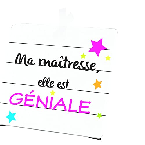 Tableau Ma Maîtresse elle est géniale 60x65 cm | Cadeau de fin d'année scolaire unique