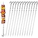 AWCIGG Brochetas de Barbacoa de Acero Inoxidable, Pinchos para Barbacoa Reutilizables, Brochetas de la Parrilla de 28 cm, Juego de 12