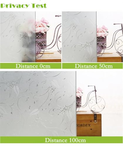 Niviy Static Cling Non-Adhesive Window Film Frosted Glass Film Bathroom Door Glass Decoration Window Film Privacy Covering (23.6"x 236")