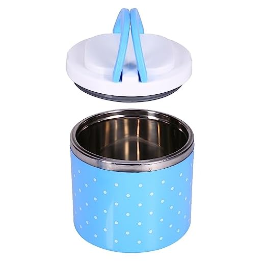 OKJHFD 1 Layer Insulated Food Container,Home Vacuum Insulated Lunch Box Set,Stainless Steel Insulation Lunch Box Dot Color Insulated Lunch Box and Lunch Bucket Single Layer 630ml Sky