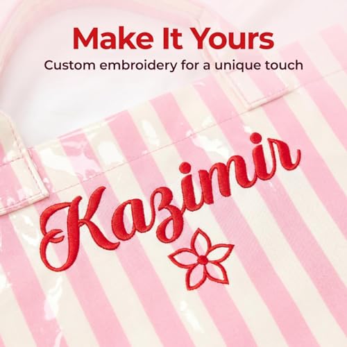 Bolso tote de PVC personalizado bordado impermeable miniatura 6