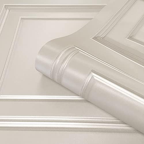 Cream Full Roll Amara Wood Panel Effect Wallpaper Textured Vinyl