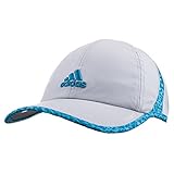 adidas Women's Adizero II Cap, Clear Onix/Bright Cyan/Dappled Print, One Size