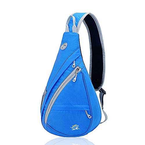 Xboun Sling Backpack Chest Shoulder Bag Crossbody Cycling Travel Hiking Daypack (Blue)