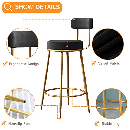 Tabourets de bar comptoir maison DASHADAO lot de 2 sièges hauts 65 cm - 6