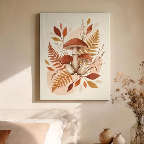 Lienzo de hojas de helecho en terracota otoñal para renovar tu salón, 16x20" 4