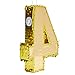 Juvale Gold Foil Number 4 Pinata - Shimmering Gold Finish & Pinatas for Birthday Party - Easy Pull-String Setup & 4th Birthday Decorations Girl - 15.5 x 11 x 3 in