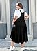 Moon Wood Plus Size Overall Dress for Women Jumper Dress with Pockets Summer Casual Adjustable Straps Tiered Maxi Dress