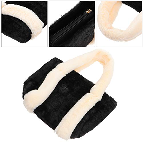 KESYOO Bolsa de Pelúcia Moda Inverno Colorida Bolsa de Ombro Macio Zíper Bolsa Novidade Bolsa Crossb