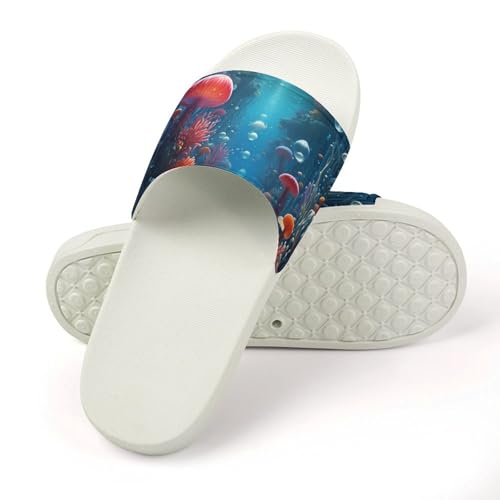 Ocean Sea Jellyfish Funny House Sandals Non Slip Shower Slippers Quick Drying Bathroom Shoes for Women Men4