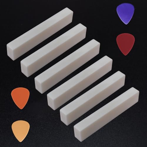 6Pcs Blank Guitar Nuts - Uncut Pure Bone