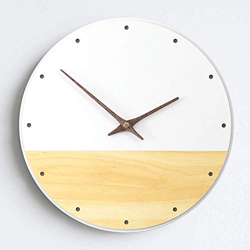 Horloge blanche moderne ronde en bois pour decoration de chambre d'hotel