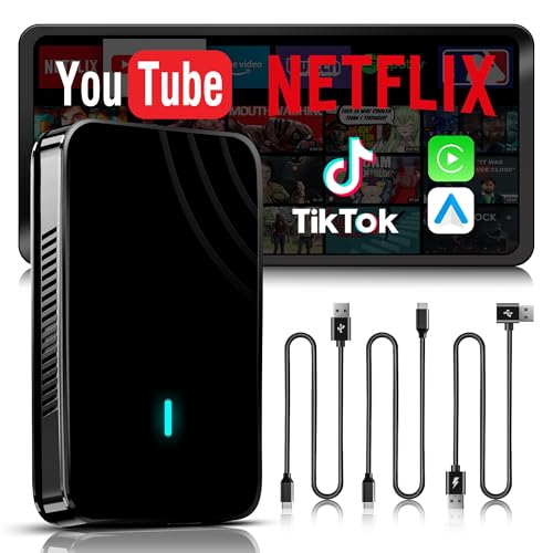 MYATOTO Magic CarPlay Box, Wireless CarPlay Adapter Supports for Netflix/YouTube/TF Card, AI Box Carplay, Plug & Play, Drivechat with AI Skills, Dual WiFi, Bluetooth, Fits for OEM Wired CarPlay Cars