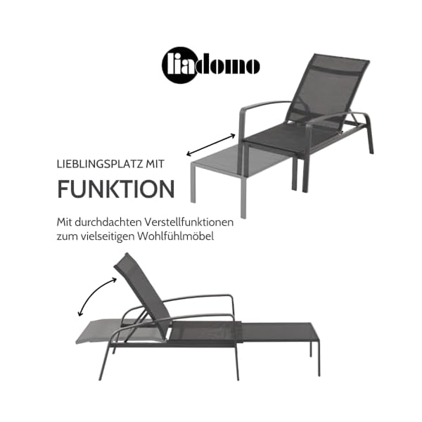 Deckchair Atessa Aluminium Anthrazitgrau