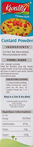 Image of Kwality Custard Powder 100g (Vanilla Flavor), Smooth & Creamy Custard, Quality Ingredients, Best for Fruit Salads.