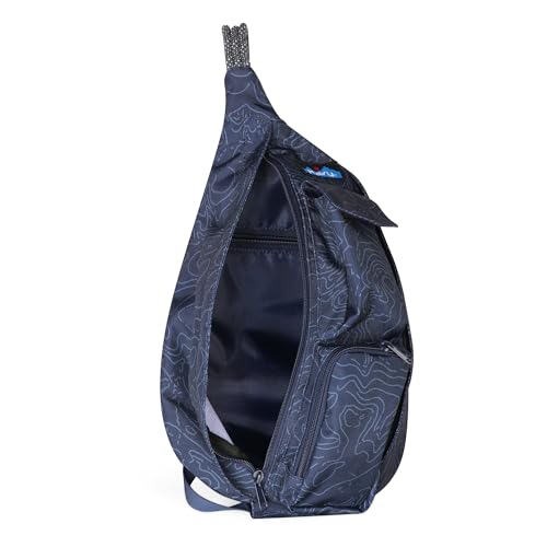 Image of KAVU Mini Rope Sling Pack with Adjustable Rope Shoulder Strap, Navy Topo