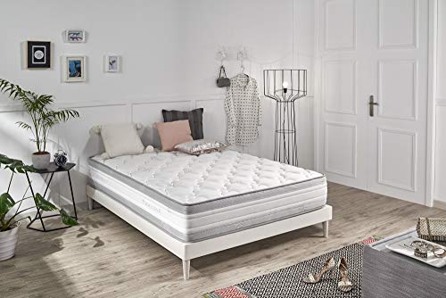 ECCOX - Colchón Viscoelástico Luxury Turmalina 160x200 Altura 25cm +/-2 Cara Superior 4 cms de Viscoelásticoelastica + Supersoft