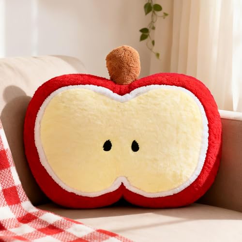 LANPU Cute Apple Slice Plush Pillow Soft Stuffed Fruit Cushion for Couch