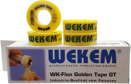 Unbekannt Threaded Sealing Tape With Golden Ptfe 12.7 Mm X 12 M Yellow