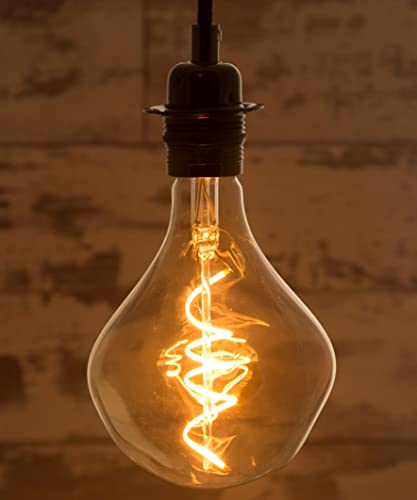 William & Watson LED E27 Dimmable Edison Screw Filament Retro Melt I Light Bulb with Sculpture Art Shaped Smoked Glass
