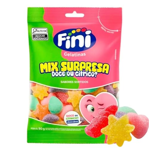 Bala de gelatina Mix Surpresa 80g Doce ou Citrico? Fini