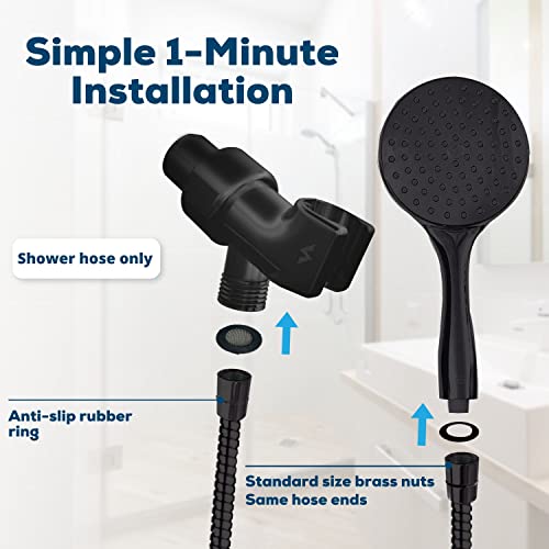 SparkPod Quick Install Shower Hose Replacement, 79 Inches Stainless Steel & Brass Connectors for No-Tools Installation - Image 4
