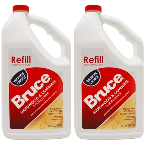 Bruce Hardwood and Laminate Floor Cleaner for All No-Wax Urethane Finished Floors Refill 64oz (Pack of 2)
